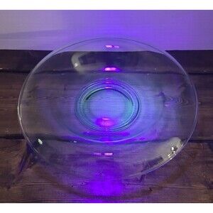 Vintage Uranium Green Depression Glass Bowl with Rolled  Edges 10.5"